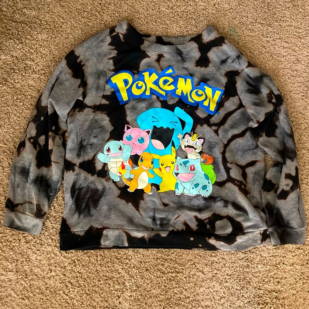 ♕ BLEACH TiE-DYE POKÉMON SWEATSHiRT ♕